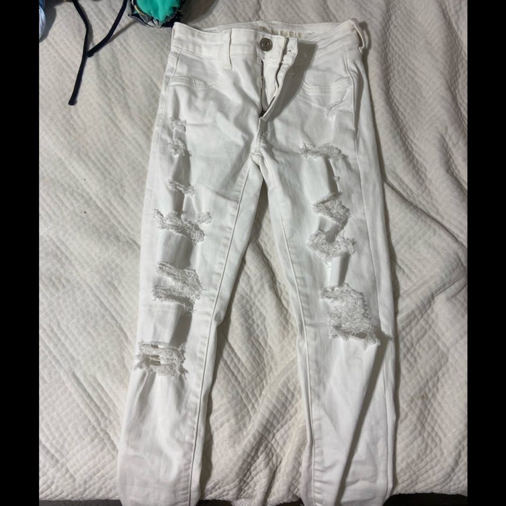 American Eagle White Jeans, Size:0 Short, Never Worn